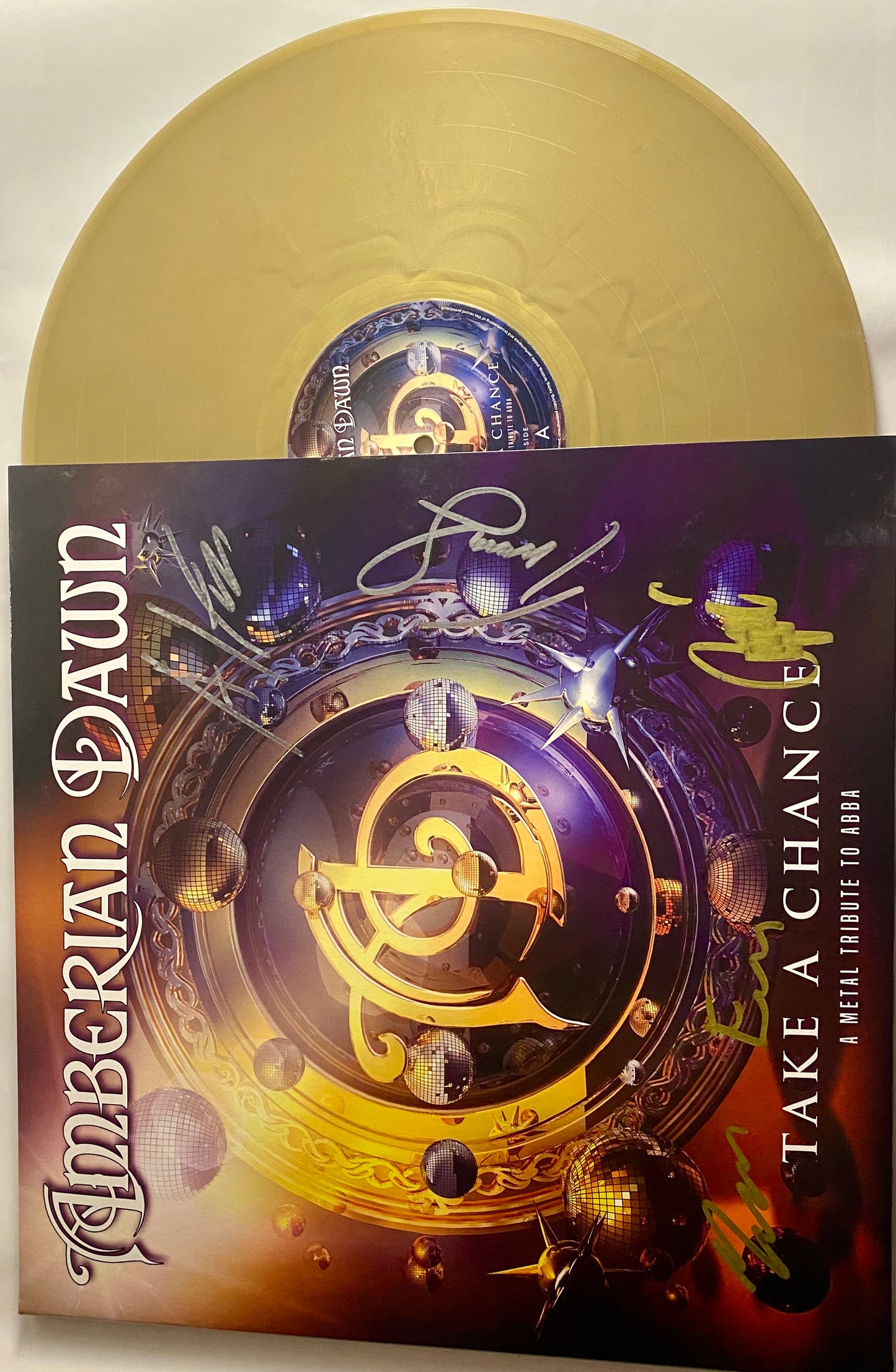 Take A Chance - A Metal Tribute to ABBA LP GOLDEN VINYL SIGNED
